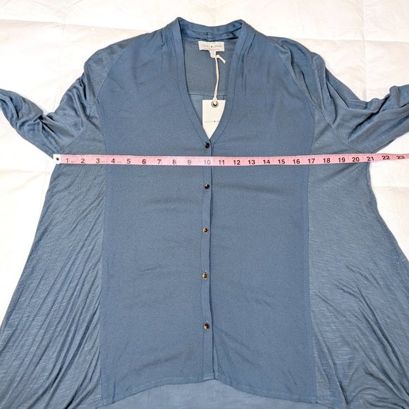 Lucky Brand Button Down Mixed Media Top NWT - Picture 8 of 10